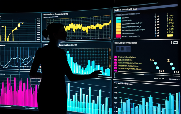 **Prompt:** A dynamic conceptual art piece illustrating the transformative power of data visualization. Abstract, flowing streams of numbers and code morph into vibrant, insightful charts and interactive dashboards, glowing with understanding. A silhouette of a person reaches out towards the illuminated data, their posture conveying a moment of revelation and clarity. The background hints at a complex digital landscape, while the foreground is clean and focused on the visually rich, artistic data forms. High resolution, elegant, dramatic lighting, symbolizing the journey from raw data to compelling narrative.