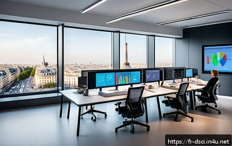 데이터과학 실무에서의 문제 해결법 - A modern office environment showing a diverse team of data scientists and business professionals col...