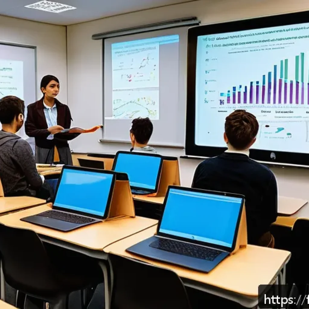 데이터과학자로 취업하기 위한 공부법 - A detailed classroom scene set in a modern French university, focusing on a diverse group of adult s...