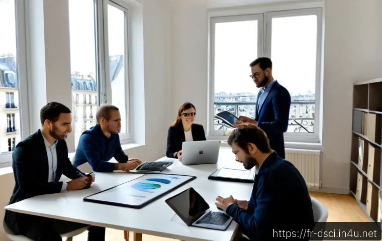 Home 17 데이터과학 트렌드 2025 - Photorealistic modern Paris data science workspace in 2025, diverse French analytics team collaborat...